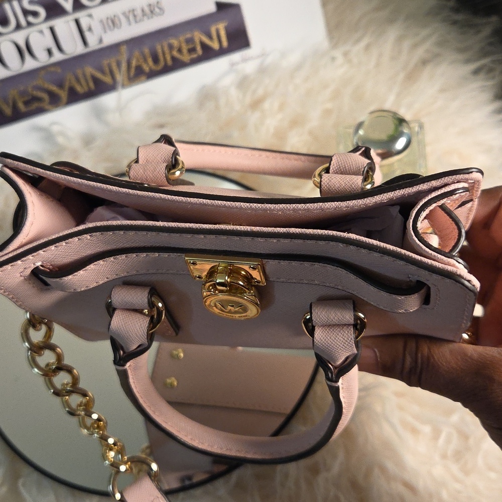 Michael Michael Kors Pink Saffiano Leather Mini Hamilton - Picture 6 of 10